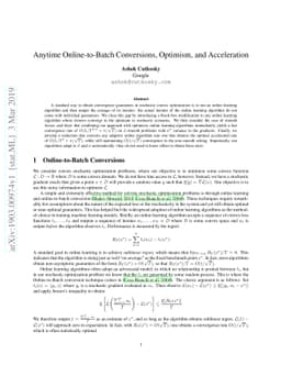 Anytime Online-to-Batch Conversions, Optimism, and Acceleration