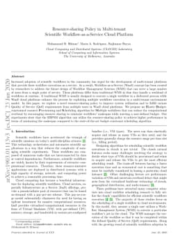 Resource-sharing Policy in Multi-tenant Scientific Workflow-as-a-Service
  Cloud Platform