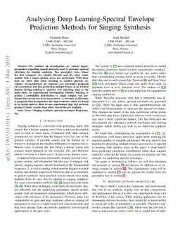 Analysing Deep Learning-Spectral Envelope Prediction Methods for Singing
  Synthesis