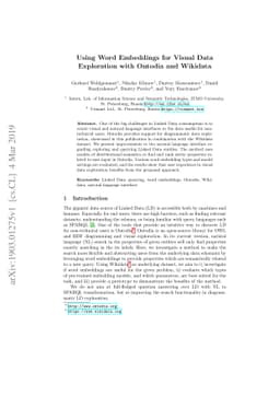Using Word Embeddings for Visual Data Exploration with Ontodia and
  Wikidata