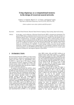 Using stigmergy as a computational memory in the design of recurrent
  neural networks