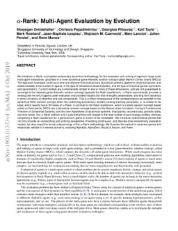 $α$-Rank: Multi-Agent Evaluation by Evolution