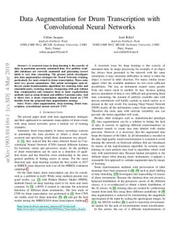 Data Augmentation for Drum Transcription with Convolutional Neural
  Networks