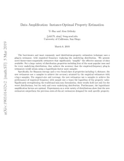 Data Amplification: Instance-Optimal Property Estimation