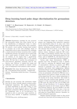 Deep learning based pulse shape discrimination for germanium detectors