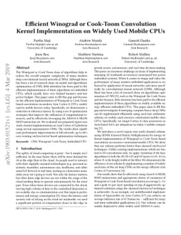 Efficient Winograd or Cook-Toom Convolution Kernel Implementation on
  Widely Used Mobile CPUs