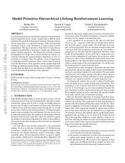 Model Primitive Hierarchical Lifelong Reinforcement Learning