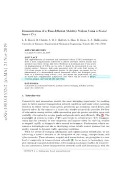 Demonstration of a Time-Efficient Mobility System Using a Scaled Smart
  City