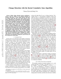 Change Detection with the Kernel Cumulative Sum Algorithm