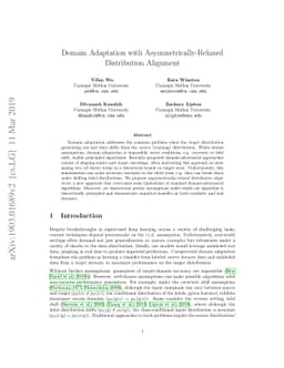 Domain Adaptation with Asymmetrically-Relaxed Distribution Alignment