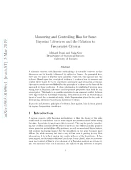 Measuring and Controlling Bias for Some Bayesian Inferences and the
  Relation to Frequentist Criteria
