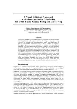 A Novel Efficient Approach with Data-Adaptive Capability for OMP-based
  Sparse Subspace Clustering
