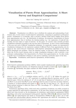 Visualisation of Pareto Front Approximation: A Short Survey and
  Empirical Comparisons