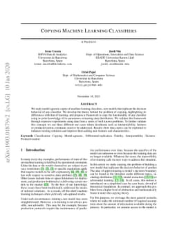 Copying Machine Learning Classifiers