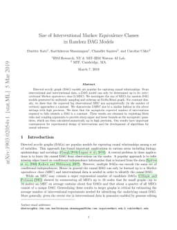 Size of Interventional Markov Equivalence Classes in Random DAG Models