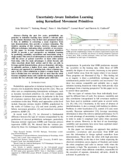 Uncertainty-Aware Imitation Learning using Kernelized Movement
  Primitives