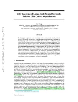 Why Learning of Large-Scale Neural Networks Behaves Like Convex
  Optimization