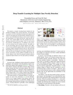 Deep Transfer Learning for Multiple Class Novelty Detection