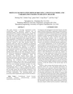 Prostate Segmentation from 3D MRI Using a Two-Stage Model and
  Variable-Input Based Uncertainty Measure