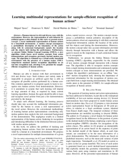 Learning multimodal representations for sample-efficient recognition of
  human actions