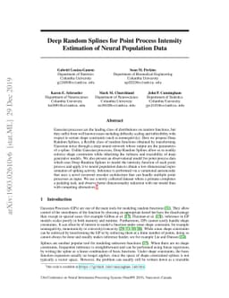 Deep Random Splines for Point Process Intensity Estimation of Neural
  Population Data