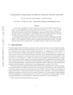 Composable computation in discrete chemical reaction networks