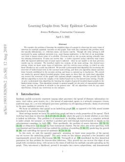 Learning Graphs from Noisy Epidemic Cascades