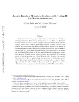 Integral Transform Methods in Goodness-of-Fit Testing, II: The Wishart
  Distributions