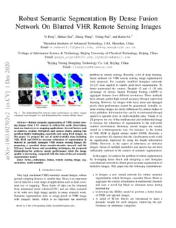 Robust Semantic Segmentation By Dense Fusion Network On Blurred VHR
  Remote Sensing Images