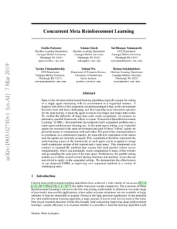 Concurrent Meta Reinforcement Learning