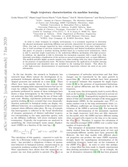 Machine learning method for single trajectory characterization