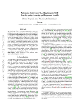 Active and Semi-Supervised Learning in ASR: Benefits on the Acoustic and
  Language Models