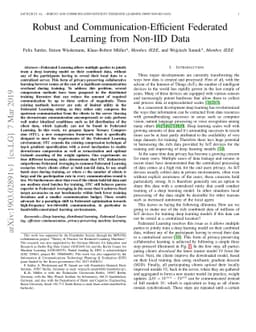 Robust and Communication-Efficient Federated Learning from Non-IID Data