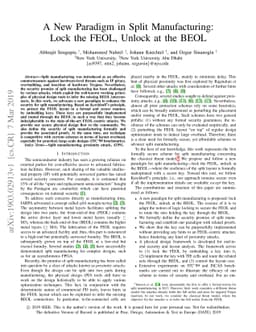 A New Paradigm in Split Manufacturing: Lock the FEOL, Unlock at the BEOL