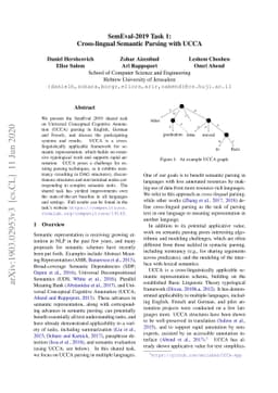SemEval-2019 Task 1: Cross-lingual Semantic Parsing with UCCA