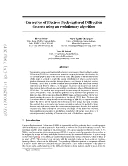 Correction of Electron Back-scattered Diffraction datasets using an
  evolutionary algorithm
