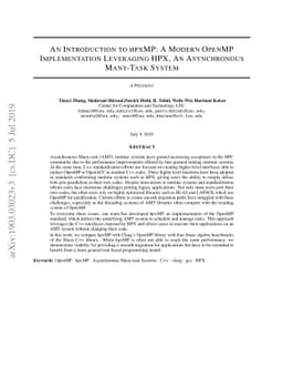 An Introduction to hpxMP: A Modern OpenMP Implementation Leveraging HPX,
  An Asynchronous Many-Task System