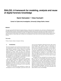DIALOG: A framework for modeling, analysis and reuse of digital forensic
  knowledge