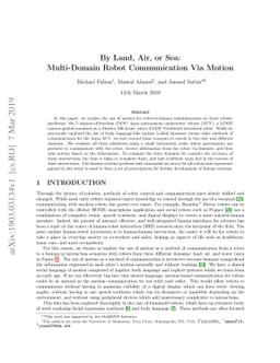By Land, Air, or Sea: Multi-Domain Robot Communication Via Motion
