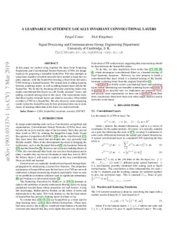 A Learnable ScatterNet: Locally Invariant Convolutional Layers