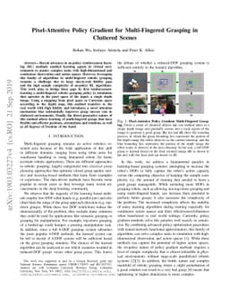 Pixel-Attentive Policy Gradient for Multi-Fingered Grasping in Cluttered
  Scenes