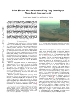 Below Horizon Aircraft Detection Using Deep Learning for Vision-Based
  Sense and Avoid