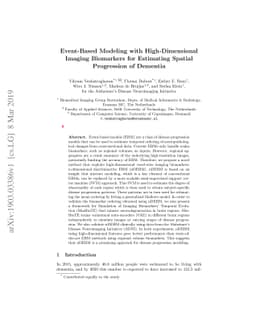 Event-Based Modeling with High-Dimensional Imaging Biomarkers for
  Estimating Spatial Progression of Dementia