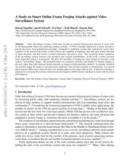 A Study on Smart Online Frame Forging Attacks against Video Surveillance
  System