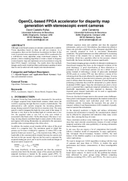 OpenCL-based FPGA accelerator for disparity map generation with
  stereoscopic event cameras
