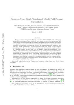 Geometry-Aware Graph Transforms for Light Field Compact Representation