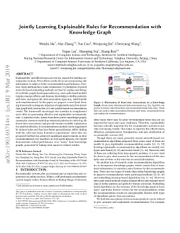 Jointly Learning Explainable Rules for Recommendation with Knowledge
  Graph
