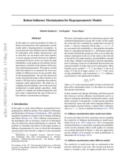 Robust Influence Maximization for Hyperparametric Models