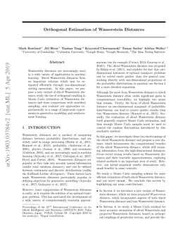 Orthogonal Estimation of Wasserstein Distances