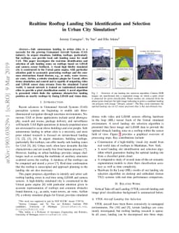 Realtime Rooftop Landing Site Identification and Selection in Urban City
  Simulation